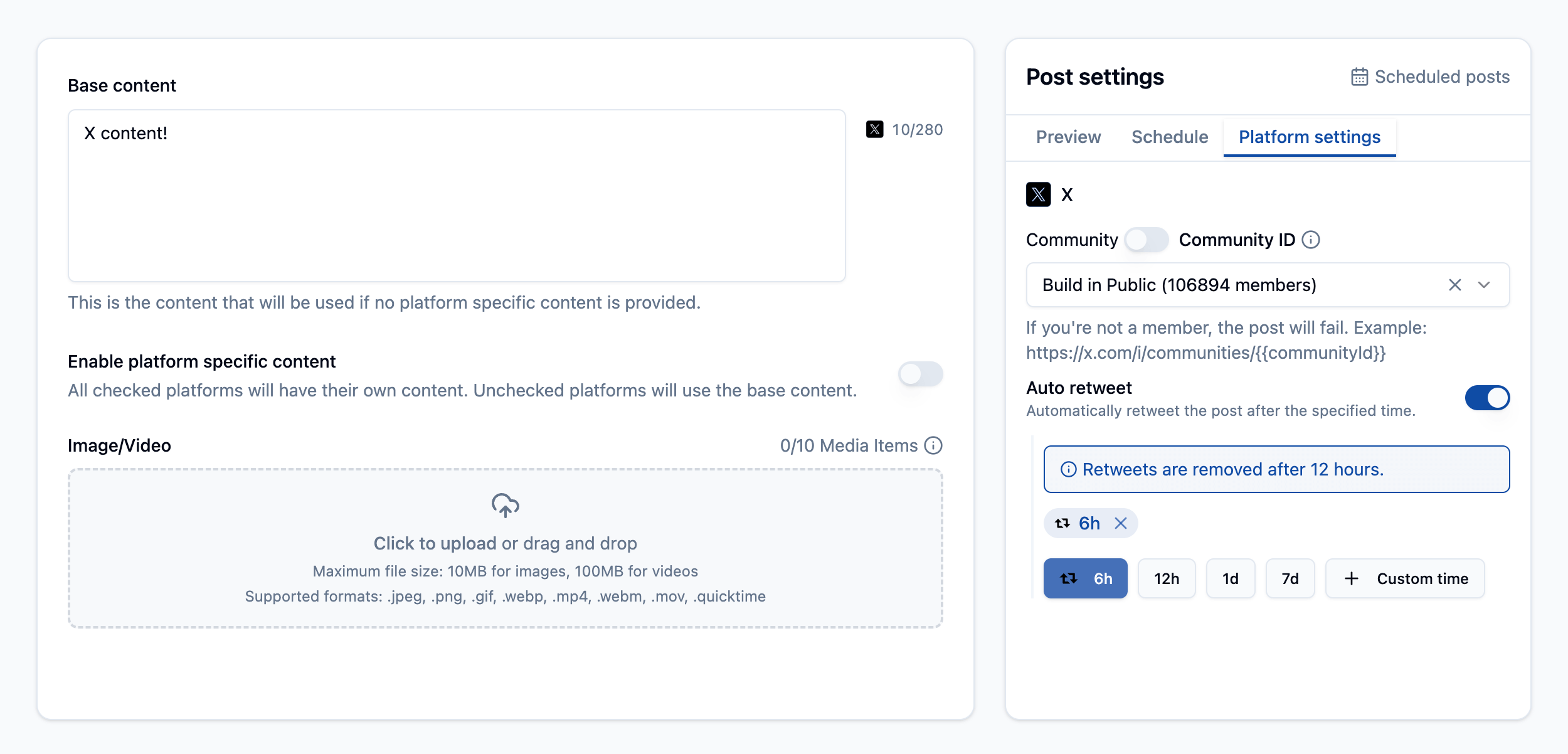 X Integration Preview