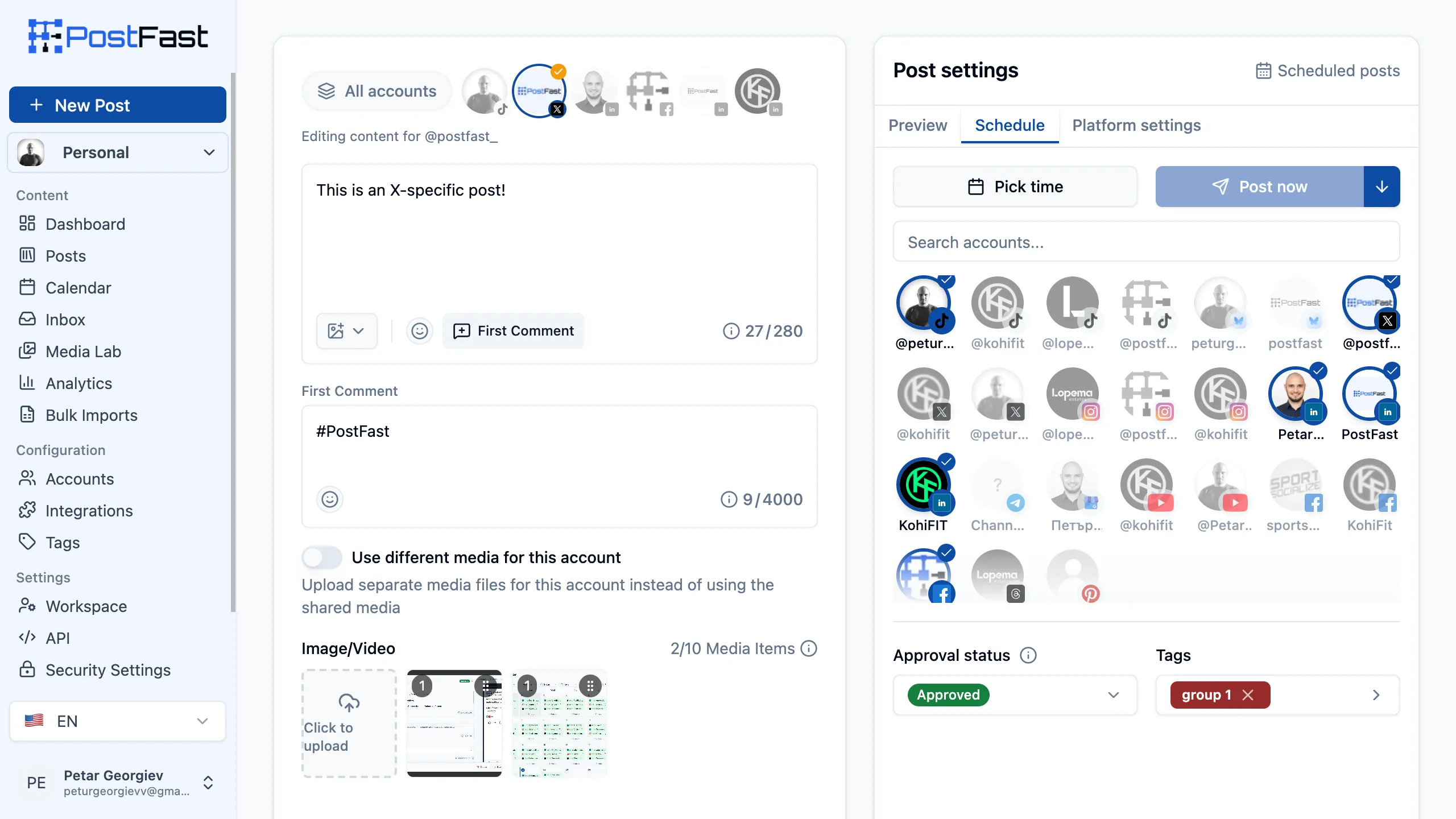 PostFast Composer preview